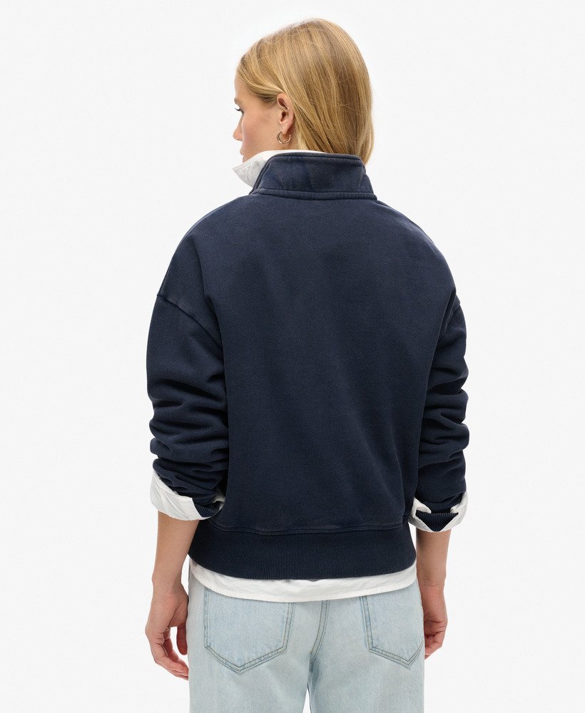 athletic essentials half zip sweatshirt in rich navy