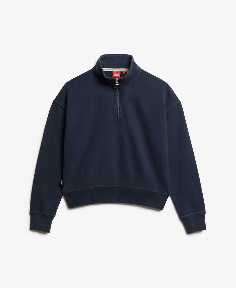 athletic essentials half zip sweatshirt in rich navy