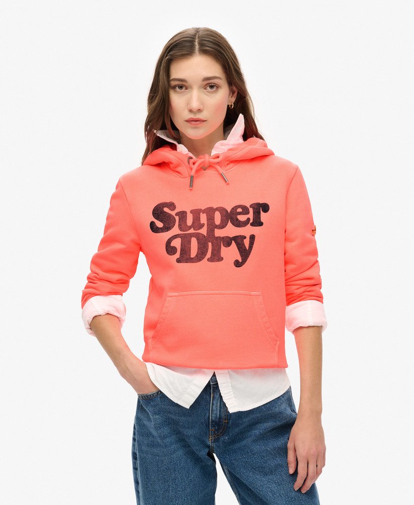 cooper tonal logo hoodie in pastelline coral