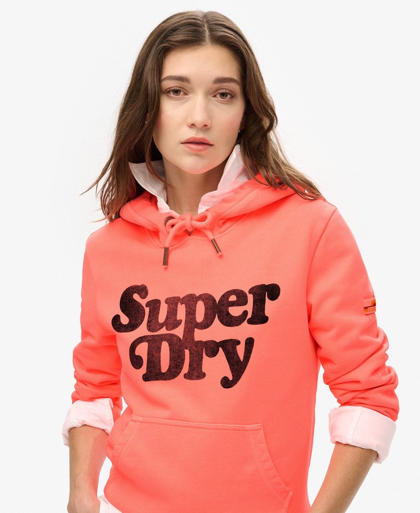cooper tonal logo hoodie in pastelline coral