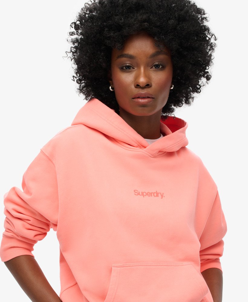 core logo city loose hoodie in pastelline coral