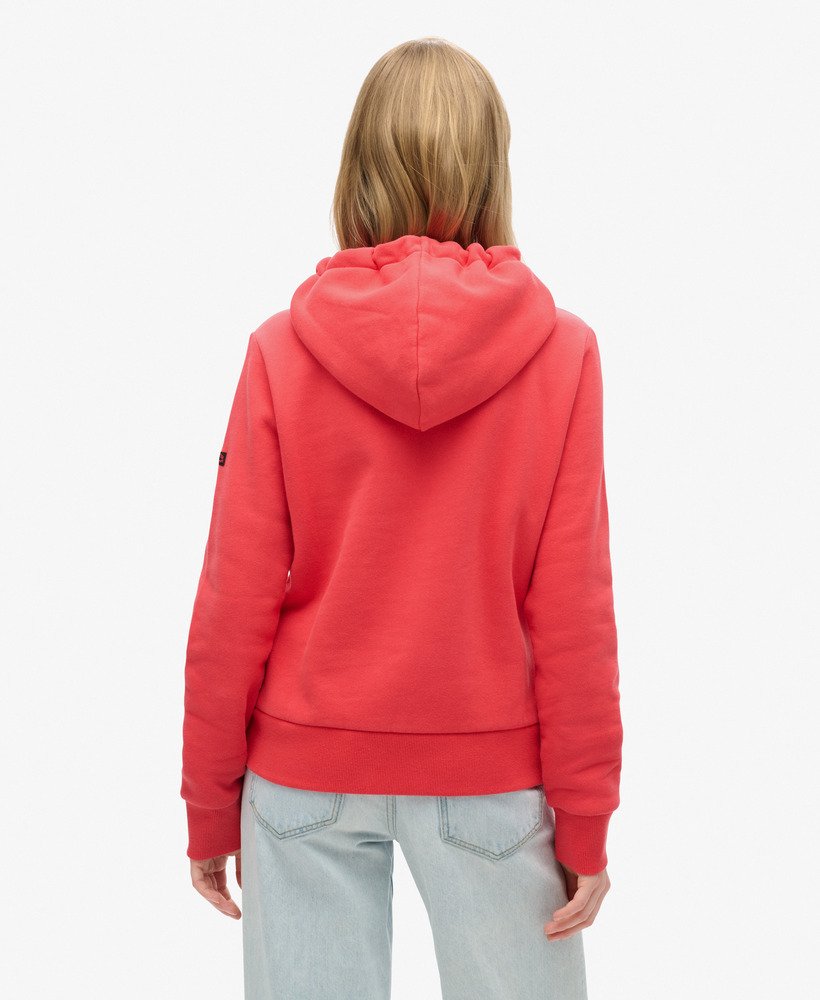 tokyo vintage logo graphic hoodie in soda pop red