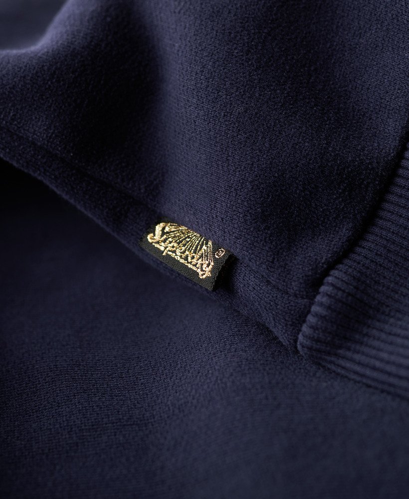 new york vintage logo graphic hoodie in rich navy