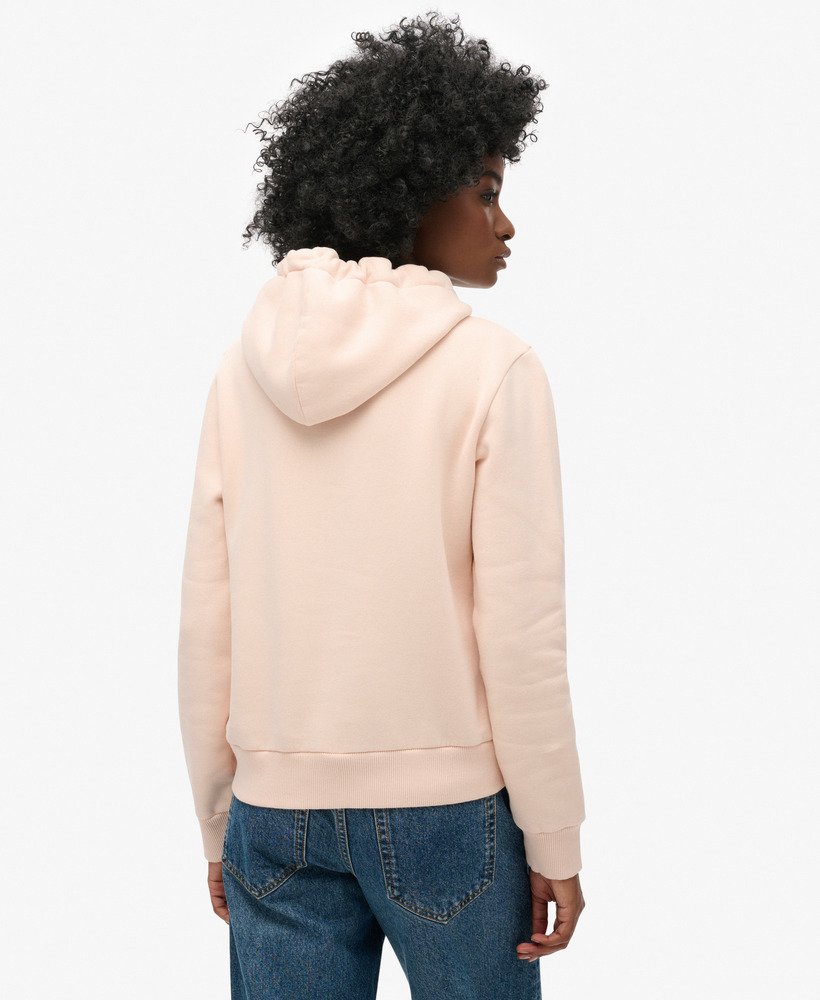 new york vintage logo graphic hoodie in pink clay