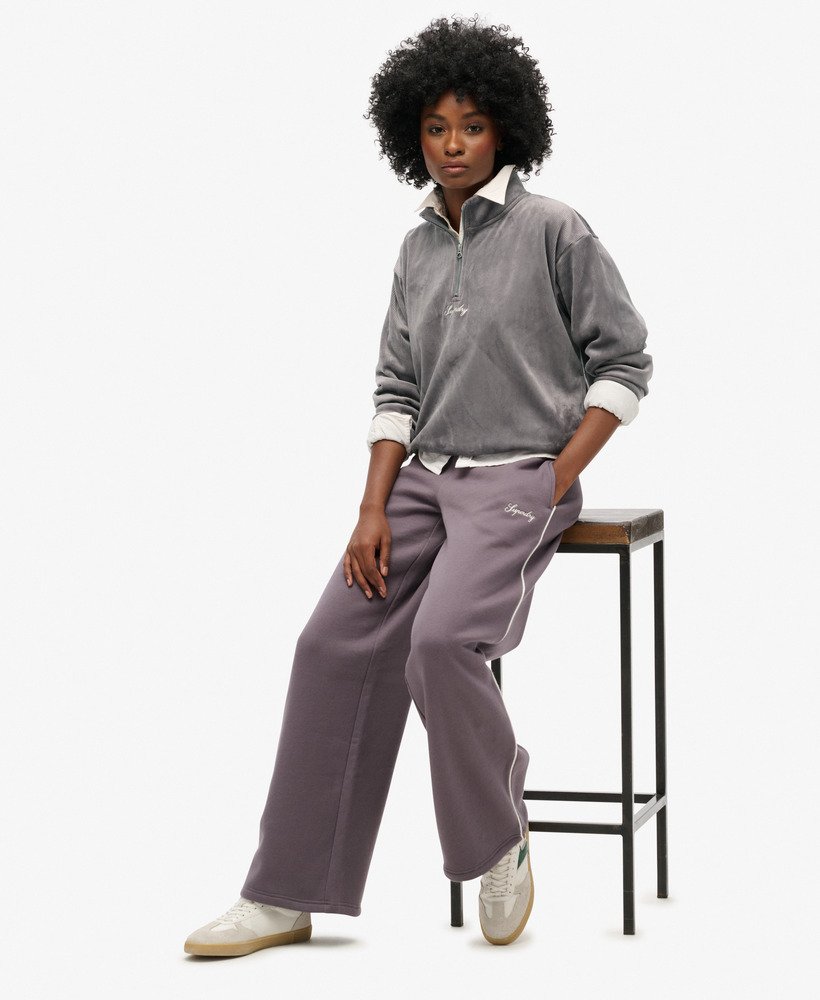 country club velours half-zip in rock dark grey