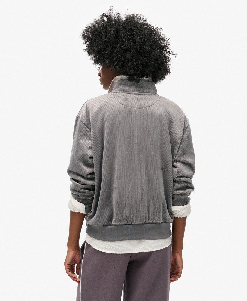 country club velours half-zip in rock dark grey
