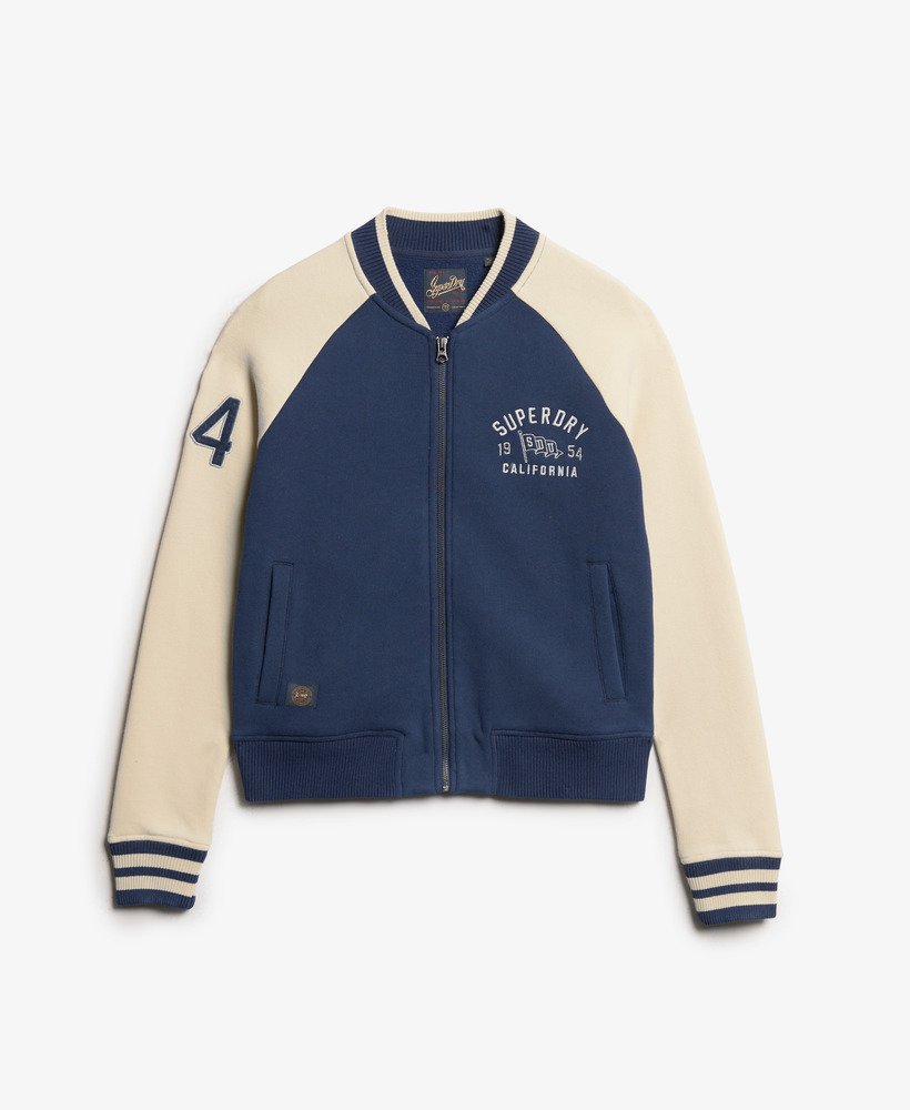 college script graphic jersey bomberjack in atlantic navy