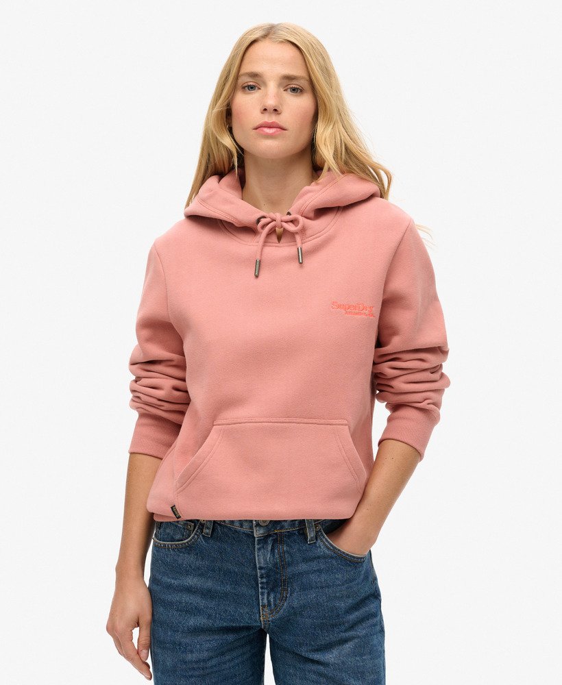 essential logo hoodie in ash rose