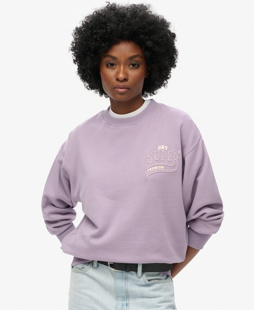 luxe metallic losvallend sweatshirt in brassica lilac