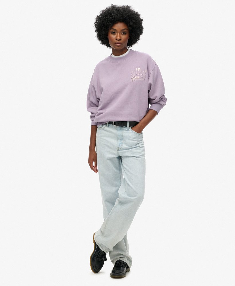 luxe metallic losvallend sweatshirt in brassica lilac