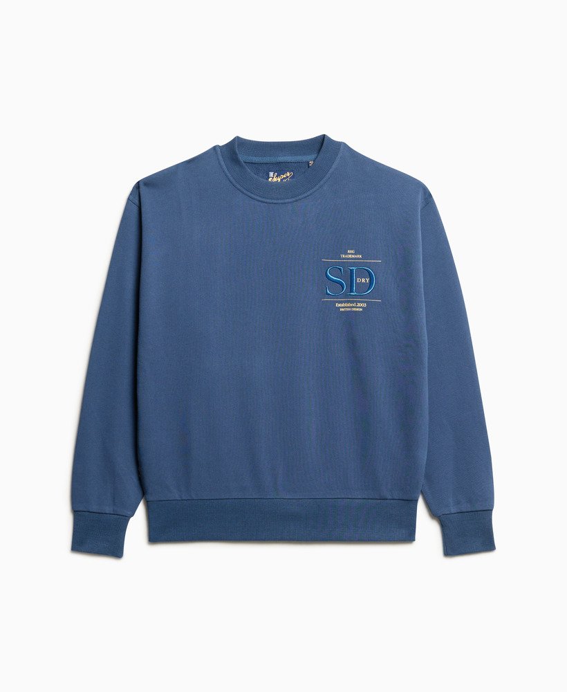 luxe metallic losvallend sweatshirt in sargasso zeeblauw