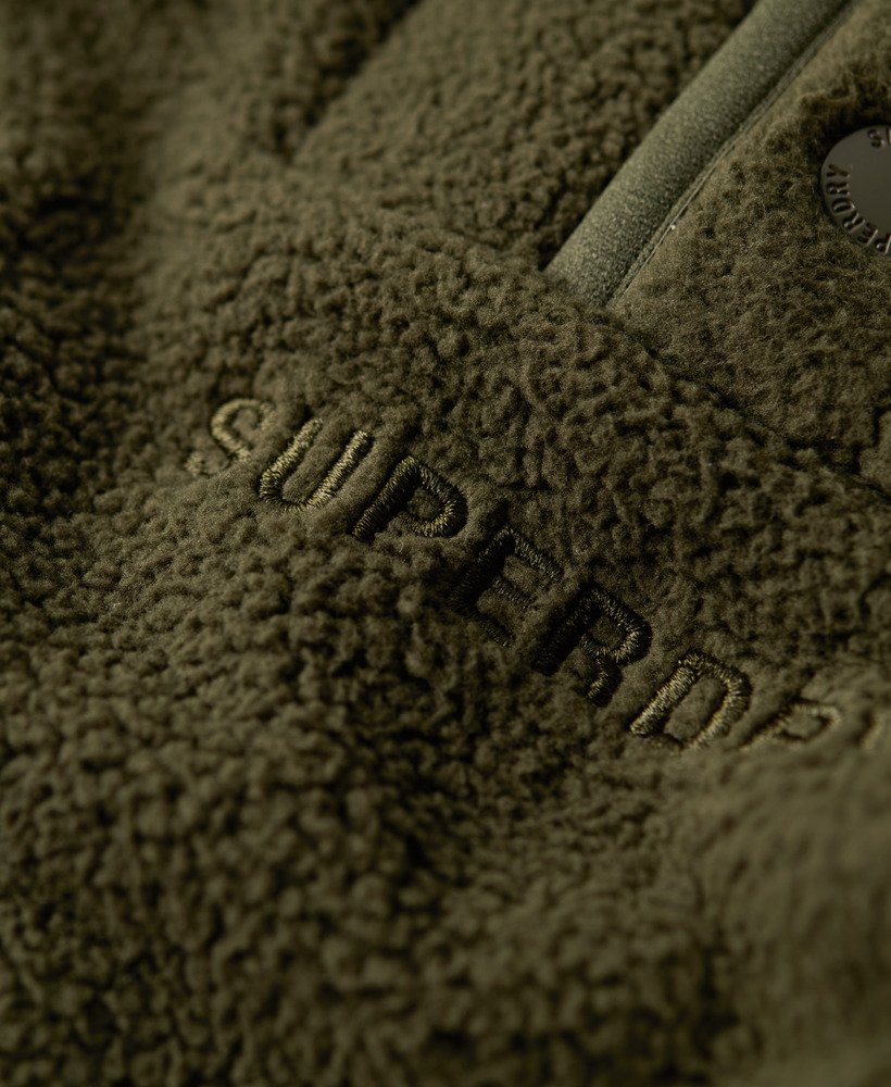 sport tech sherpa henley-sweatshirt in legergroen army khaki