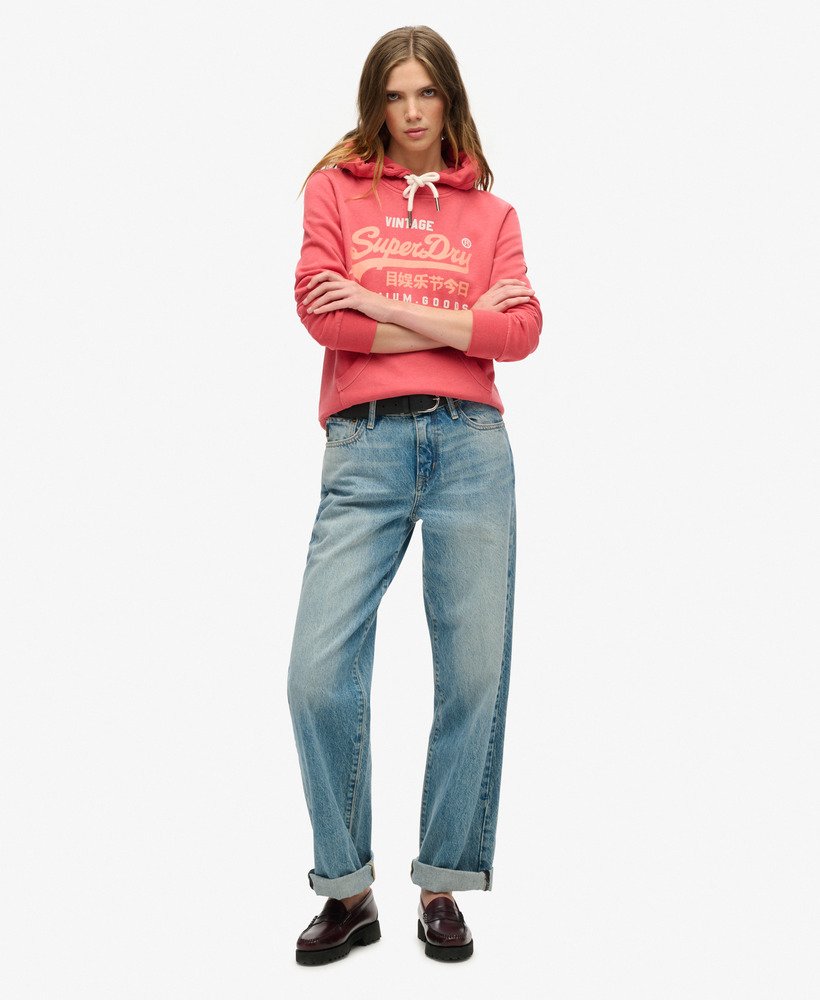 hoodie met reliëfprint in soda pop red marl.