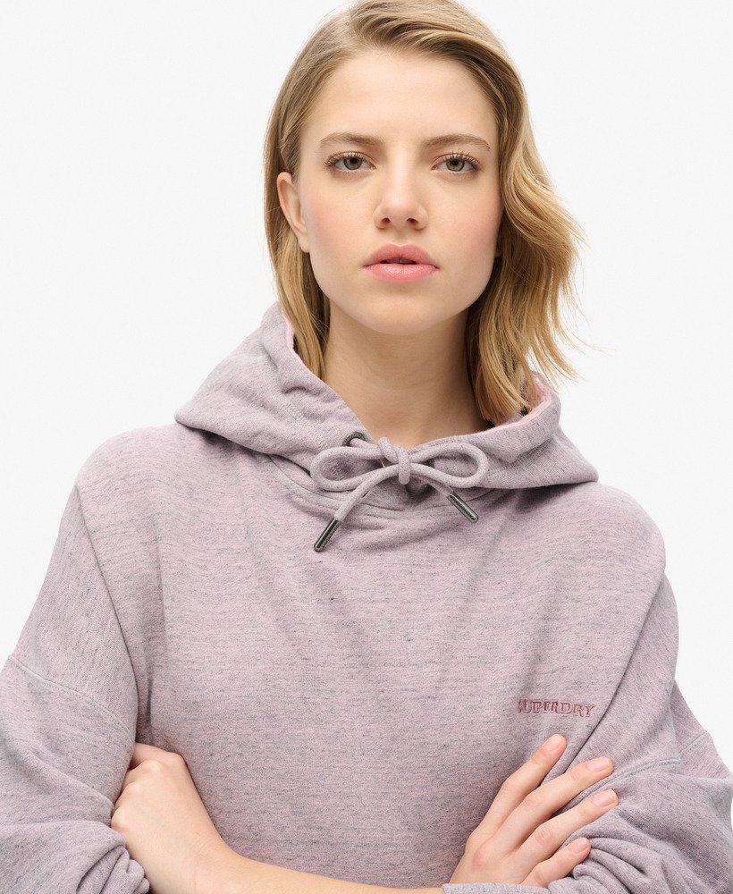 essential logo overdyed hoodie in poederroze