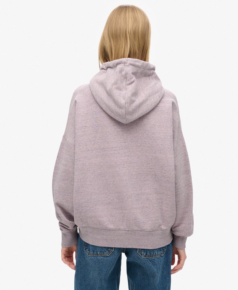 essential logo overdyed hoodie in poederroze