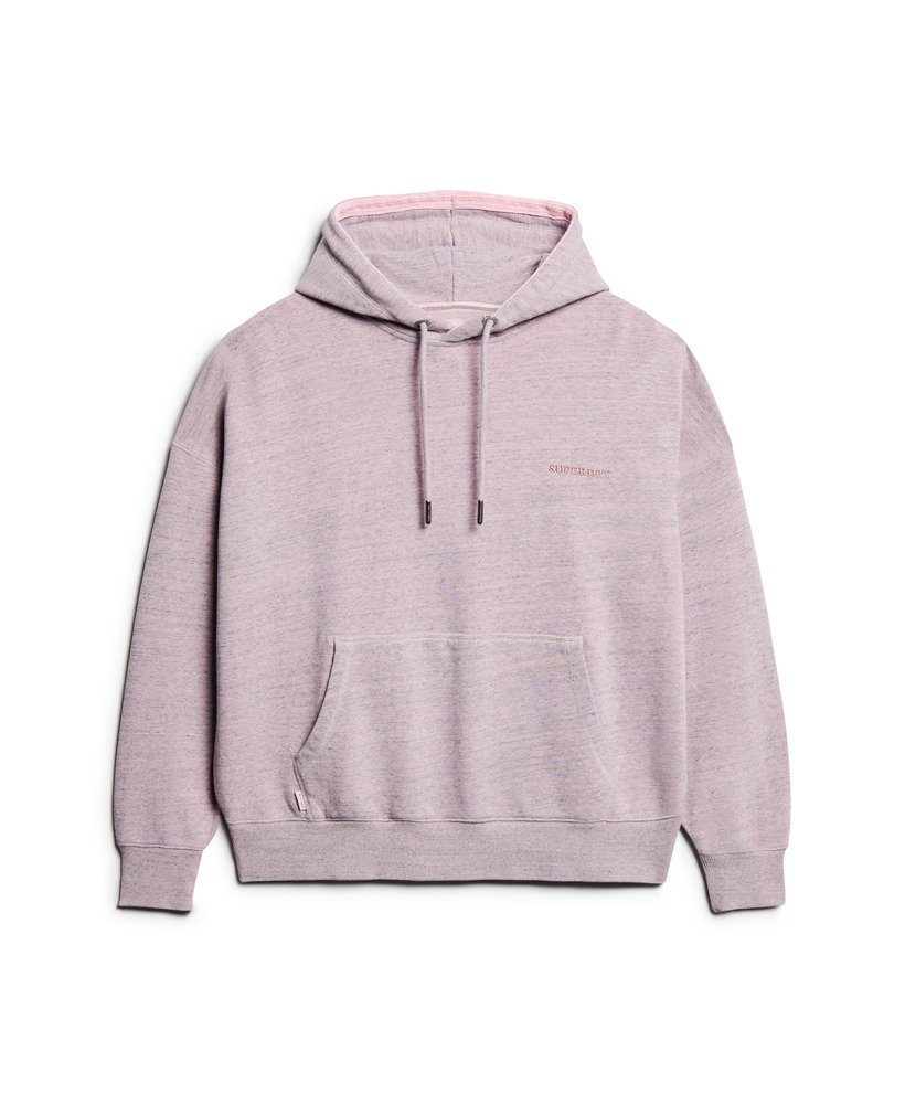 essential logo overdyed hoodie in poederroze