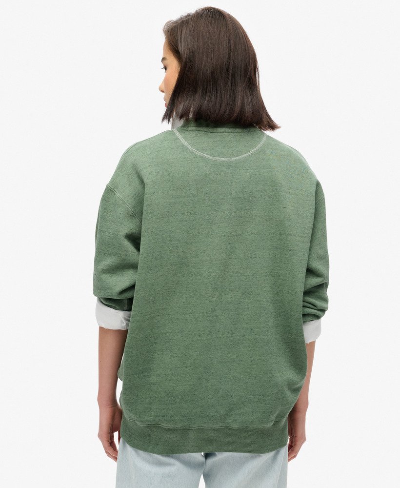 essential logo overdyed sweatshirt in buffalo green