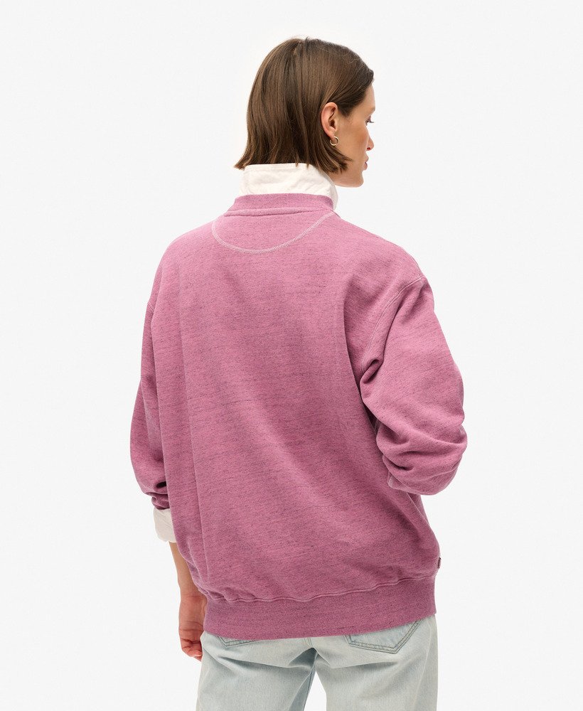 essential logo overdyed sweatshirt in shocking pink