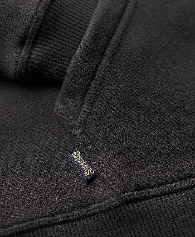 essential logo zip hoodie in bison black