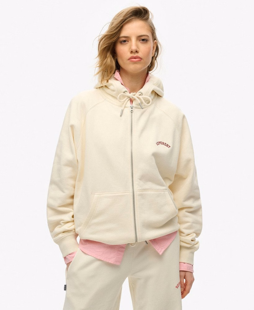 Essential Logo Oversized Raglan Zip Hoodie