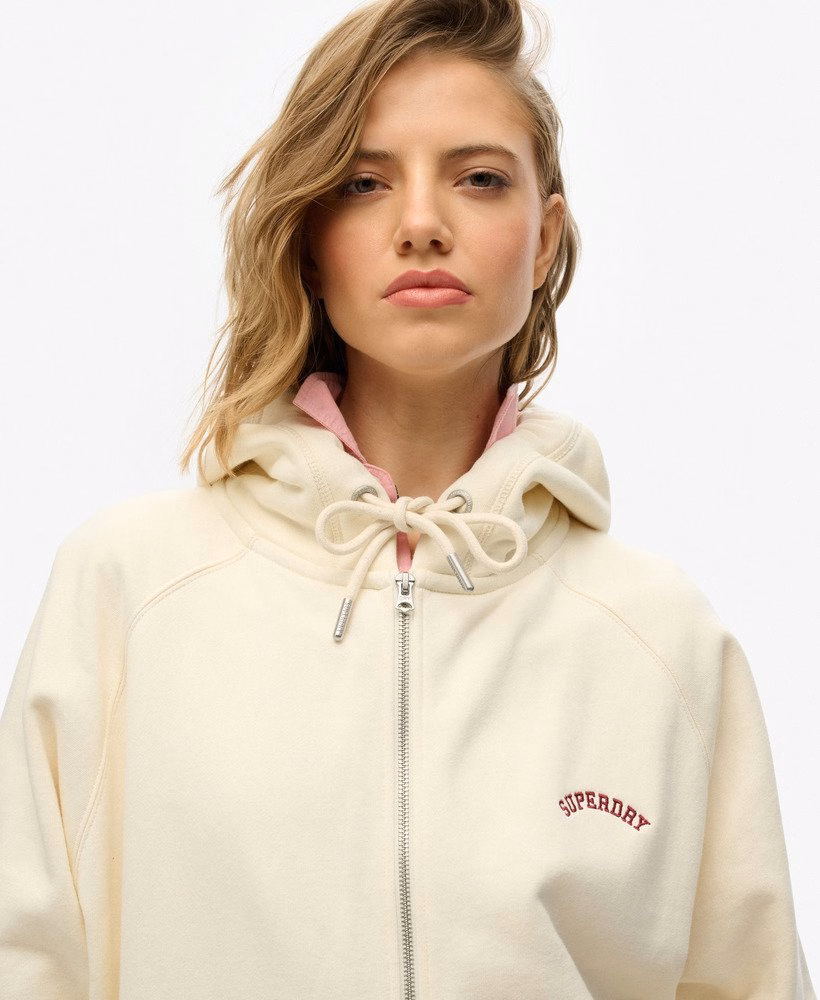 Essential Logo Oversized Raglan Zip Hoodie