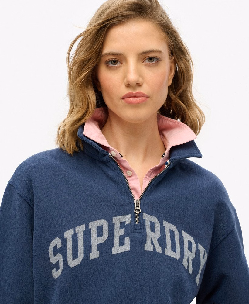 Athletic Essentials sweatshirt met kraag en halve rits