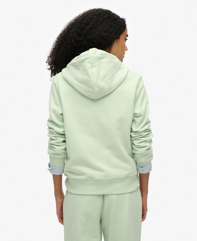 essential logo zip hoodie in surf spray green
