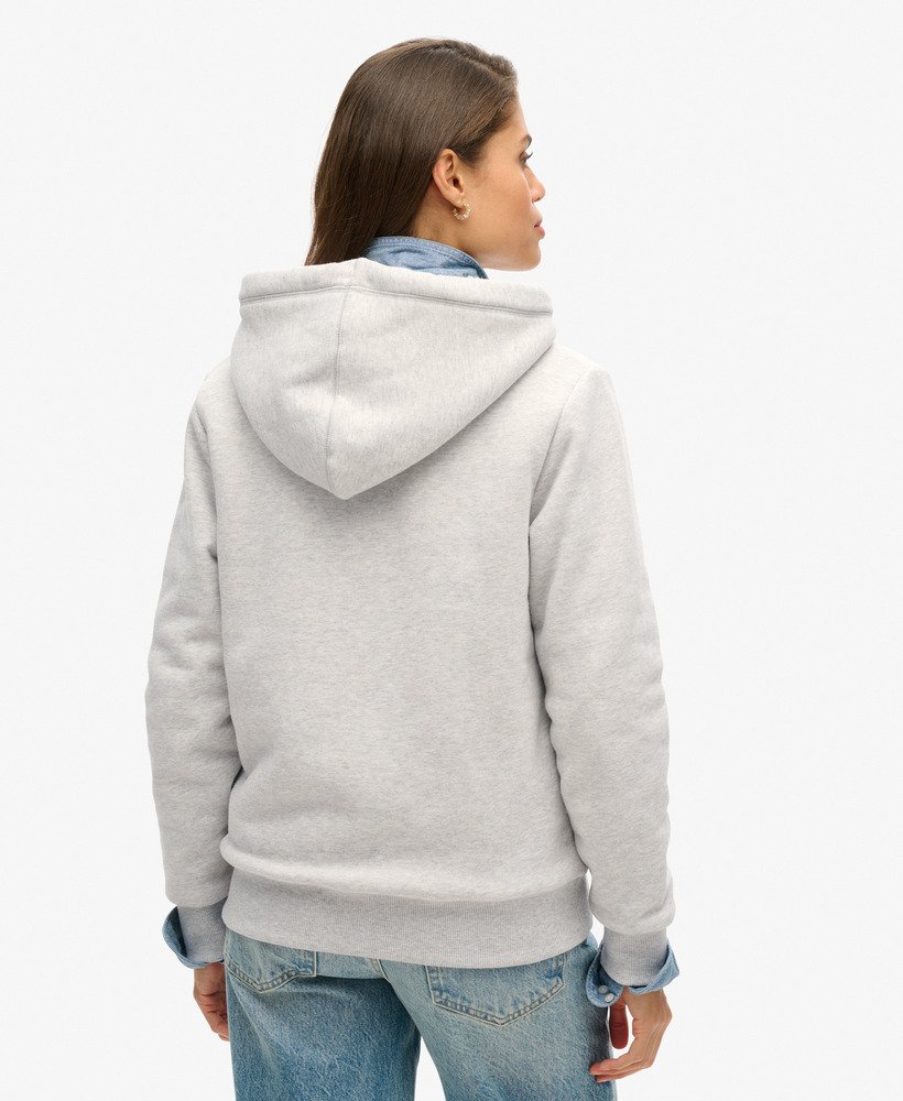 borg gevoerde hoodie met rits in glacier grey marl