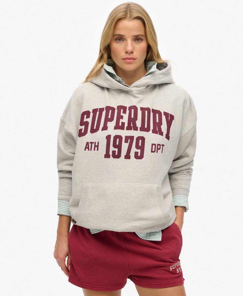 athletic essentials relaxed hoodie in glacier grey marl
