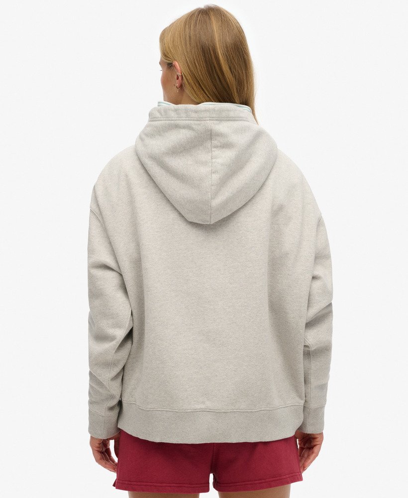 athletic essentials relaxed hoodie in glacier grey marl