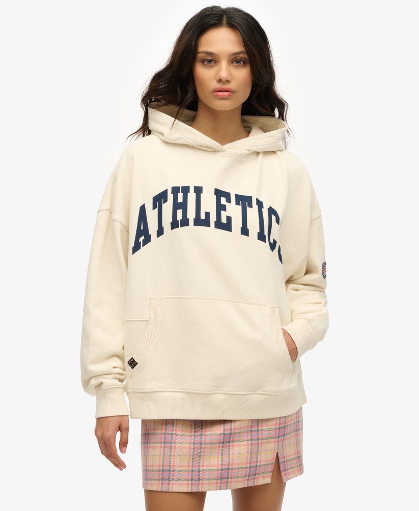 athletic essentials relaxed hoodie in desert bone off white
