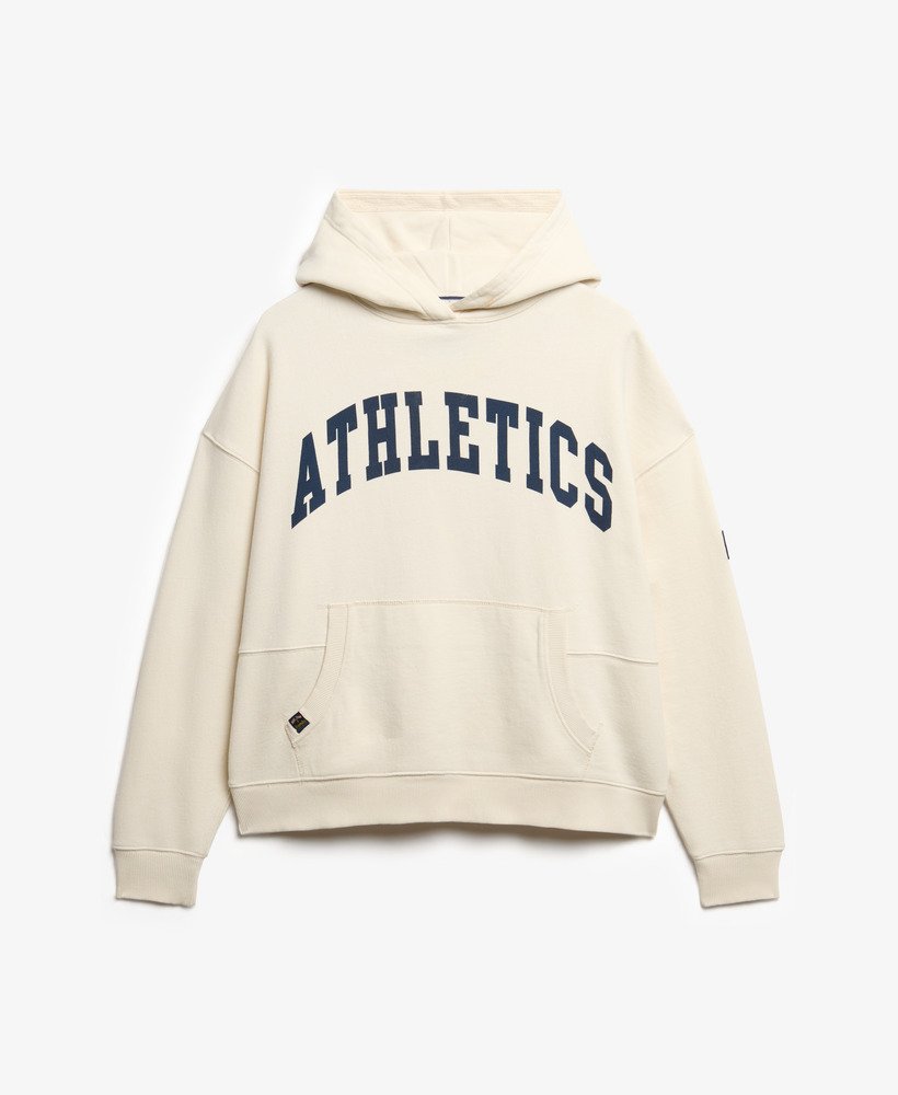 athletic essentials relaxed hoodie in desert bone off white