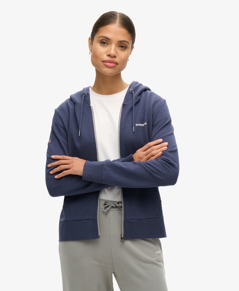 effen hoodie met rits in lauren navy