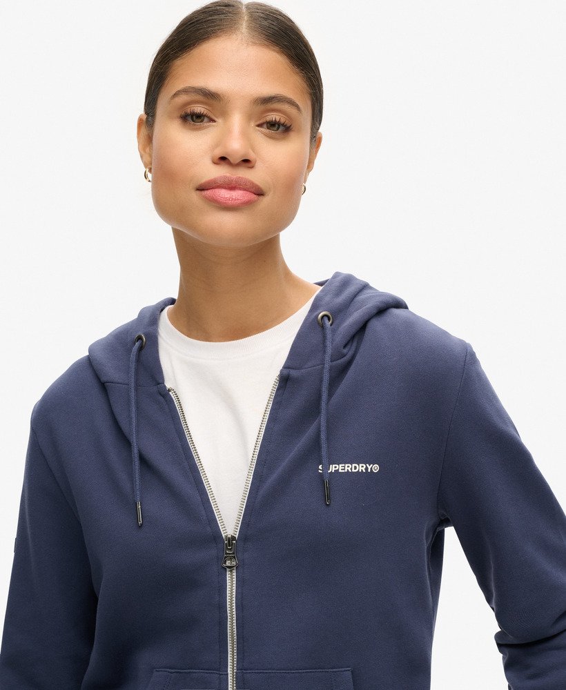effen hoodie met rits in lauren navy