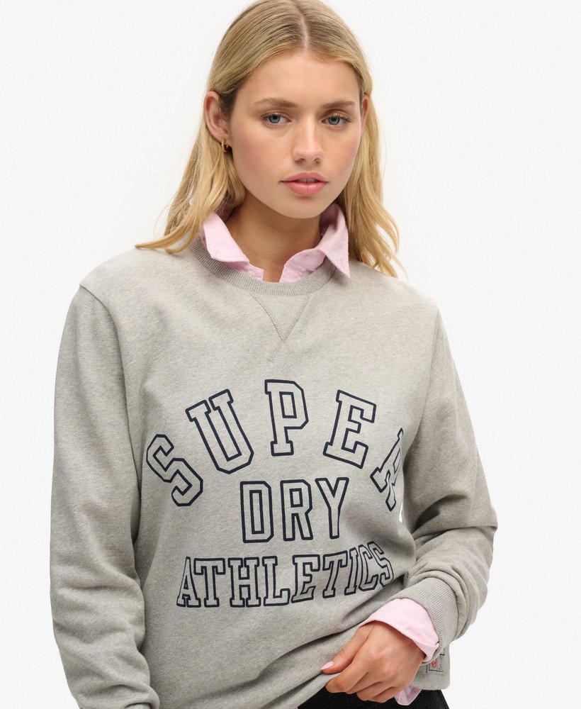 oversized sportief sweatshirt met print in sportief grijs gemêleerd