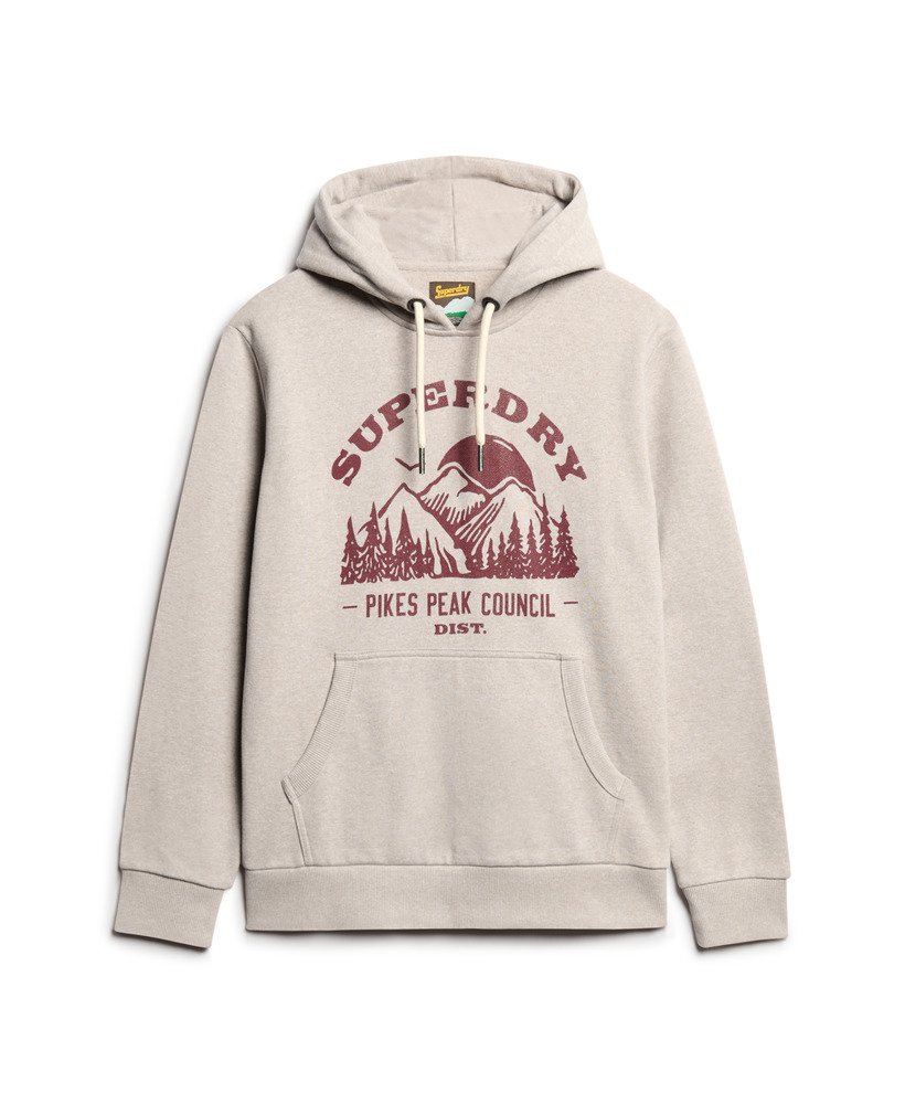 oversized outdoor hoodie met grafische print in lavin beige marl.