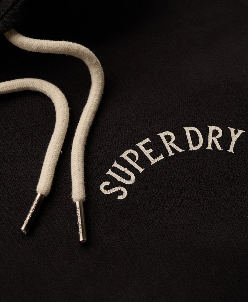 oversized hoodie met tattoo-print in zwart