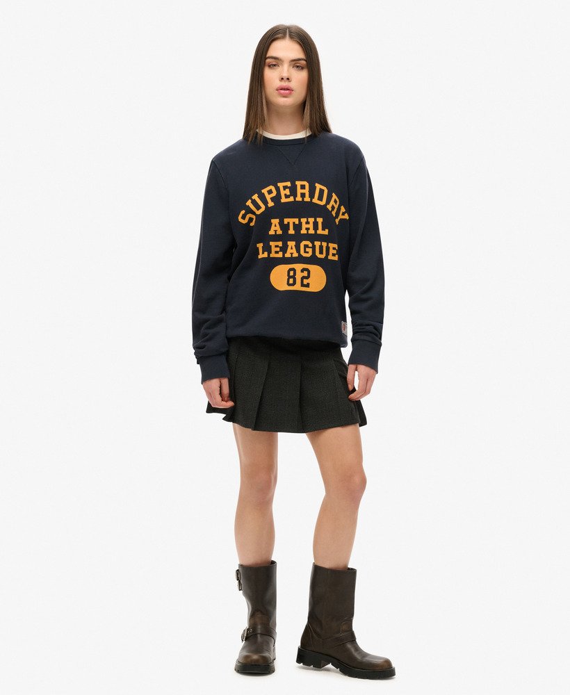 oversized sportieve sweater met print in eclipse navy