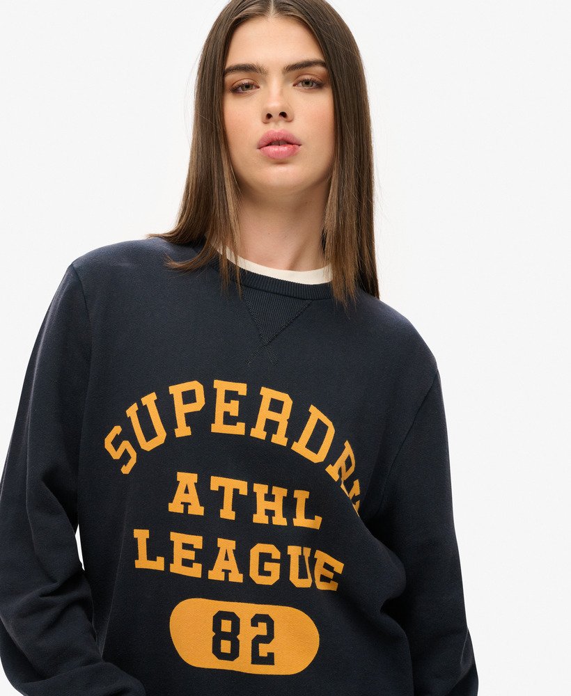 oversized sportieve sweater met print in eclipse navy