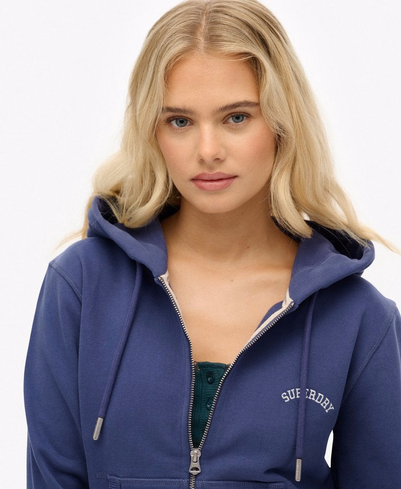 Essential Logo Cropped Zip Hoodie