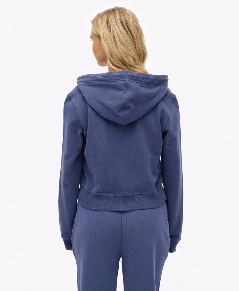 Essential Logo Cropped Zip Hoodie