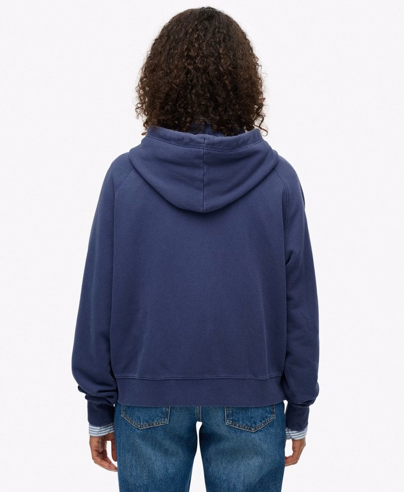 Essential Logo Garment Dyed Zip Hoodie