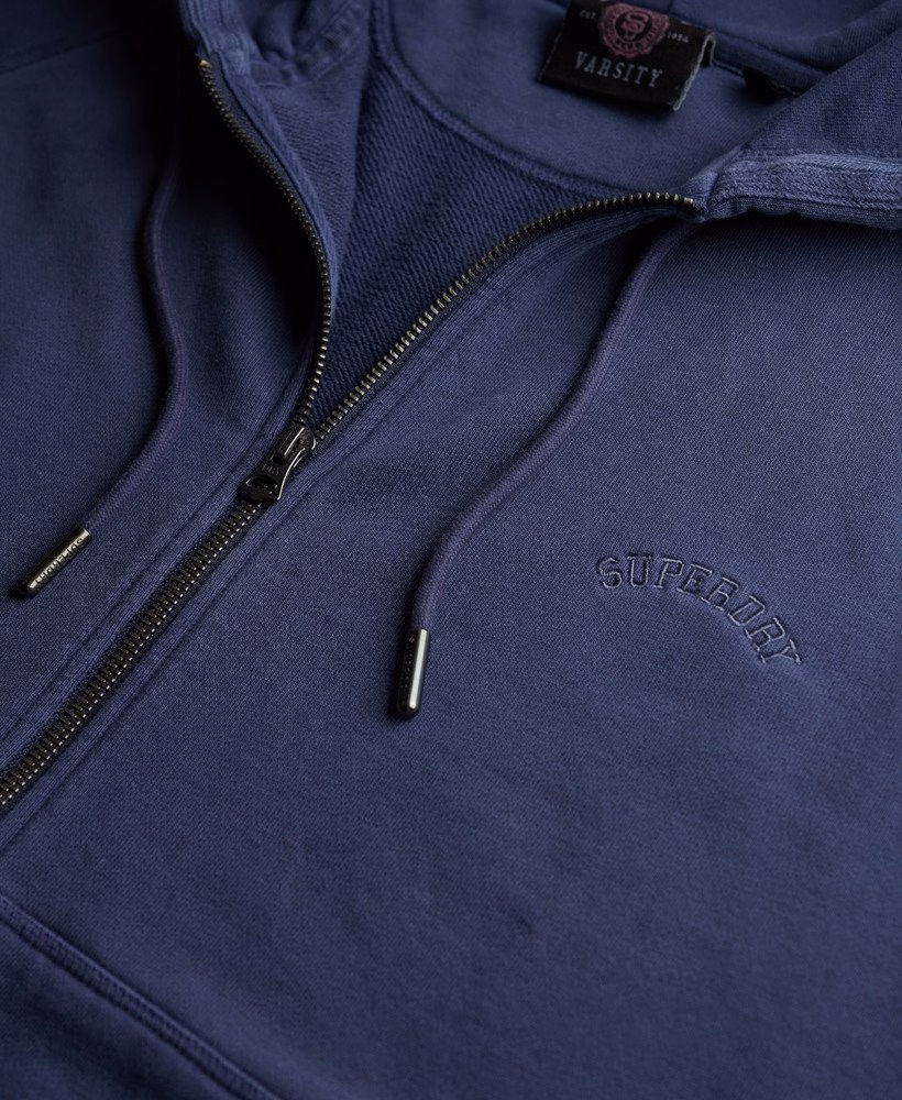 Essential Logo Garment Dyed Zip Hoodie