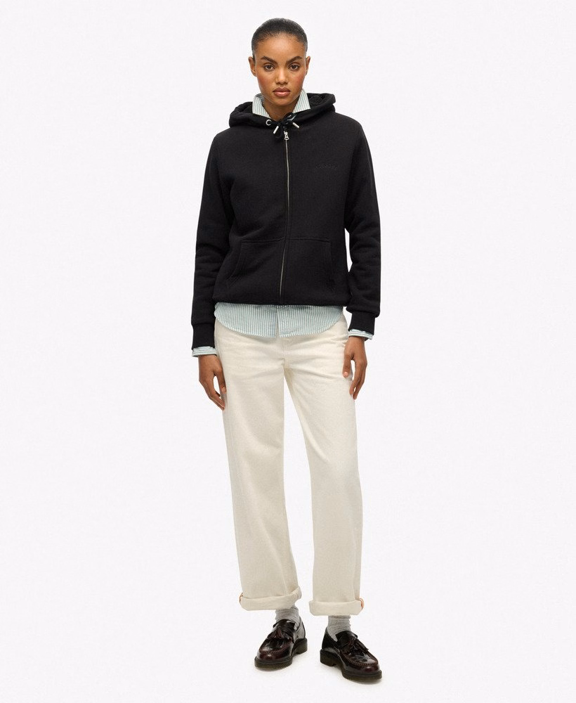 Borg gevoerde hoodie met rits