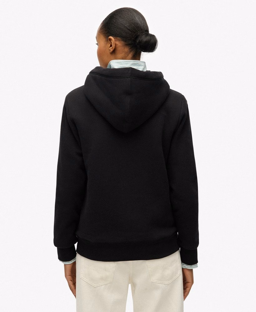 Borg gevoerde hoodie met rits