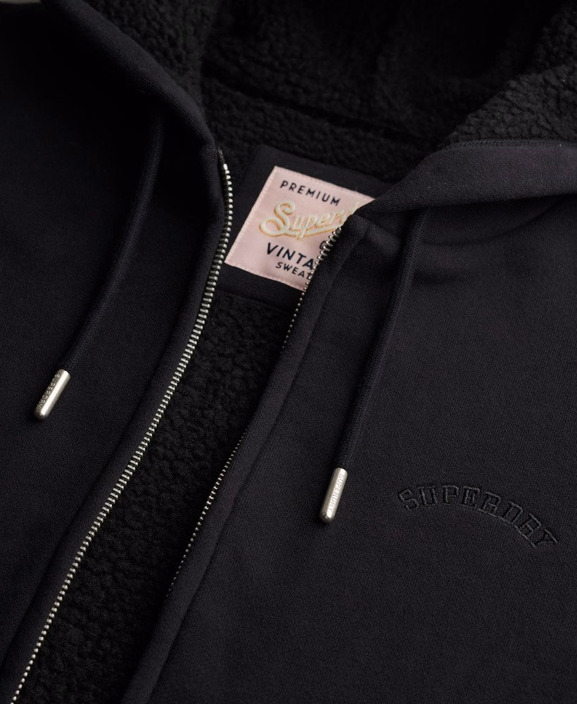 Borg gevoerde hoodie met rits