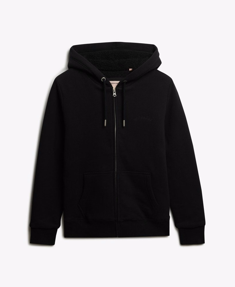 Borg gevoerde hoodie met rits