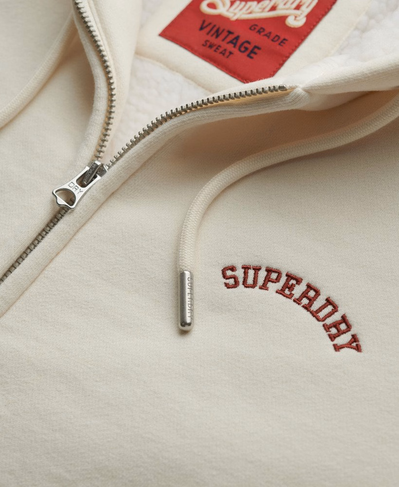 Borg gevoerde hoodie met rits