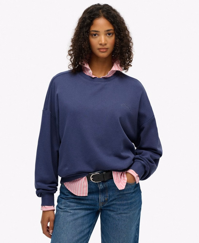 Essential Logo Garment Dyed Crew Sweatshirt
