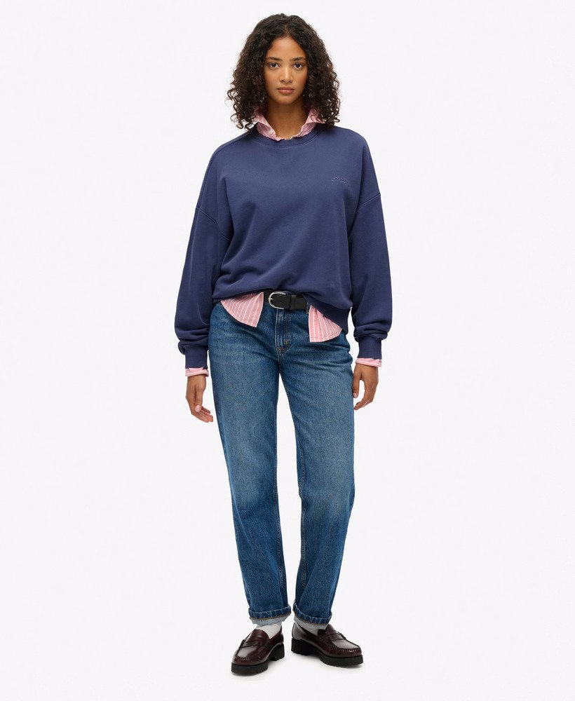 Essential Logo Garment Dyed Crew Sweatshirt